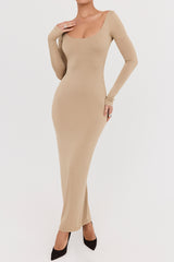 Mistress Rocks Camel Open Back Maxi Dress - SALE