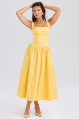 Vivien Apricot Cotton Midi Sundress