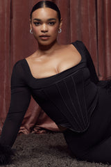 Stella Black Mesh Trimmed Corset