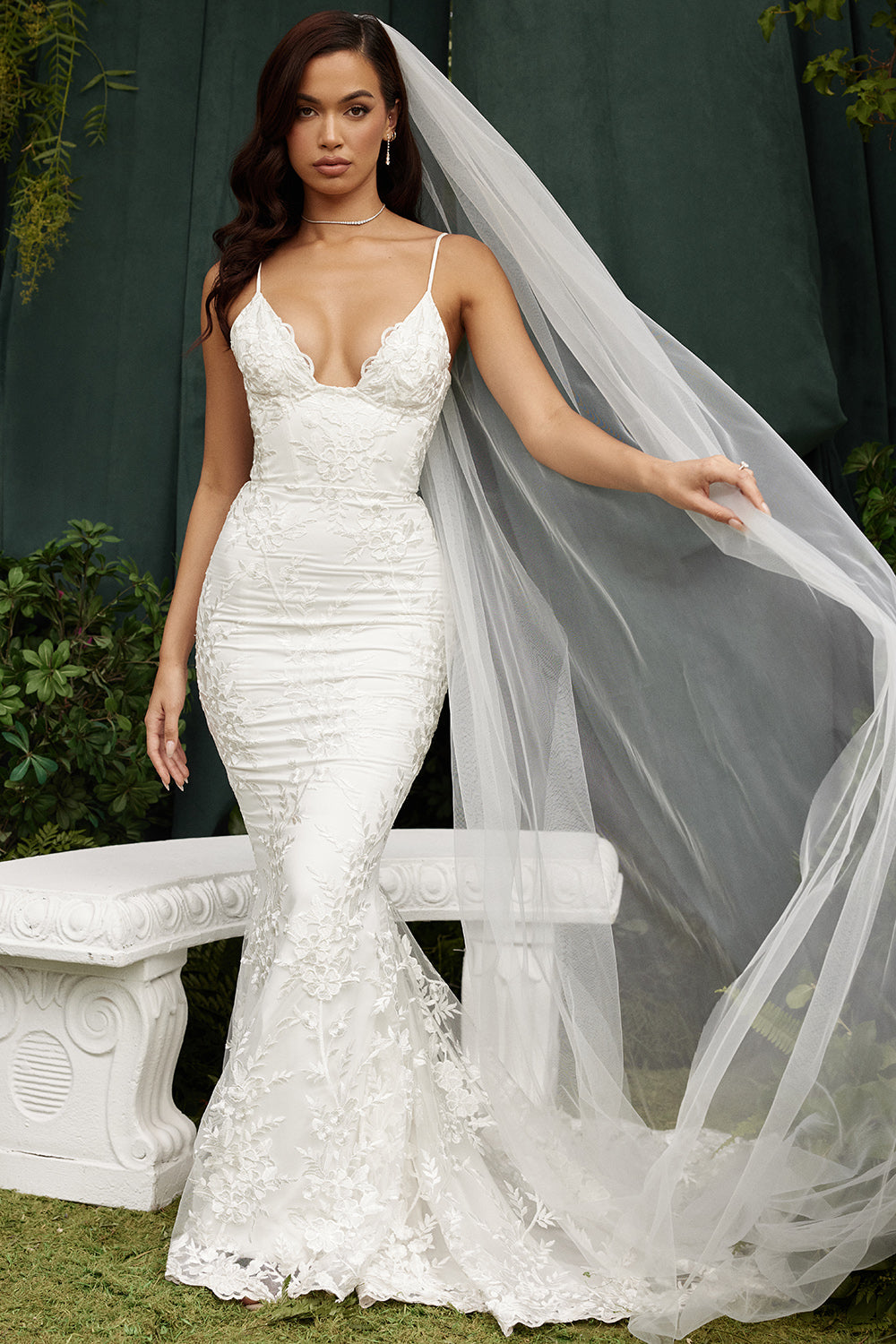 Solene White Lace Bridal Gown