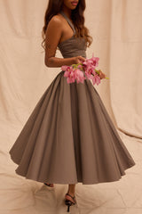 Coquette Smoke Halter Midi Dress