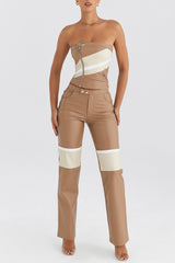 Mistress Rocks Nutmeg Vegan Leather Trousers - SALE