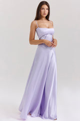 Anabella Orchid Lace Up Maxi Dress