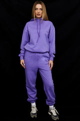 Sky Purple Fleece Back Jogging Trousers