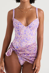 Paros Violet Floral Multi Use Scarf