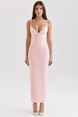 Romy Pink Mesh Bodycon Maxi Dress