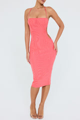 Mistress Rocks Coral Midi Dress - SALE