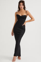 Charmaine Black Corset Maxi Dress