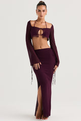 Amalfi Prune Cutout Maxi Skirt