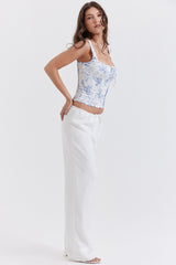 Cleo Ivory Linen Mix Trousers