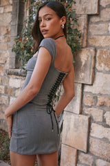 Jessamine Grey A-Line Mini Skirt