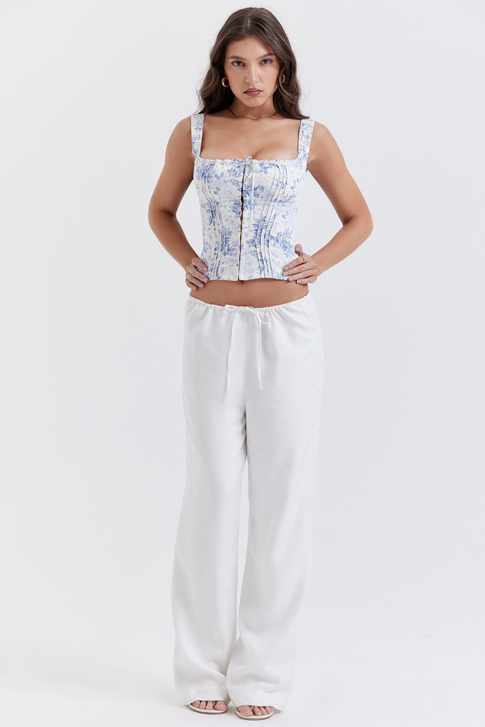 Cleo Ivory Linen Mix Trousers