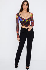 Ava Black Fold Front Trousers