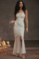 Pearla Ivory Ruched Maxi Dress
