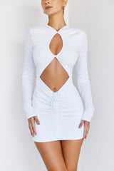 LovestruckMistress Rocks  White Cutout Mini Dress - SALE