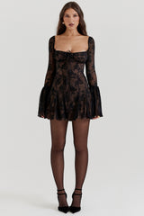 Analissa Black Lace Corset Dress