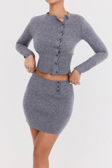 Mistress Rocks Slate Knit Mini Skirt - SALE