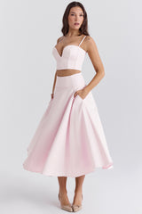 Rita Ballerina Pink A-Line Midi Skirt