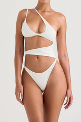 Lafayette Ivory Asymmetric Cutout Swimsuit