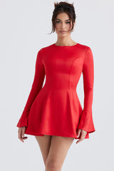 Sacha Red Satin Mini Dress