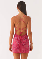 Exclusive Vietta Sequin Cami Mini Dress - Fuchsia