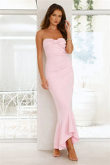 Luxe Reverie Strapless Maxi Dress Pink