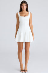 Vintage Ivory Stretch Crepe Mini Dress