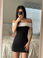 Diamonds and Pearls Mini Dress - Black